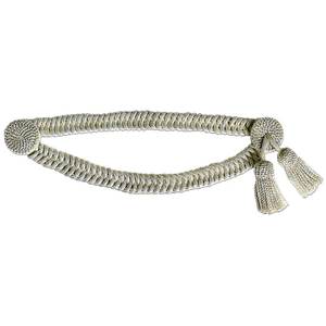 Cordón Ajustable Ecológico de Alta Calidad, Diseño Clásico de Cordón Plateado, Aiguillette de Algodón y Poliéster, Ornamental Personal - Product Image 2