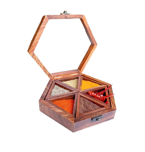 Fournisseur en gros boîte à épices en bois gadgets de cuisine conteneurs à épices artisanat produits de qualité incroyable - Product Image 1