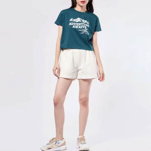 Camisetas Cortas de Manga Corta con Estampado para Mujer, Camisetas Cortas de Verano Transpirables y Personalizables de Algodón de Alta Calidad con Serigrafía - Product Image 3