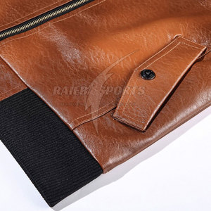 2025 haute qualité en cuir véritable hommes veste col montant avant Logo personnalisé couleur Design coupe-vent respirant Style Vintage - Product Image 6