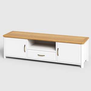 Meuble TV moderne de 1,8 m avec design contemporain en bois massif réglable pour salon ou chambre à coucher - Product Image 3