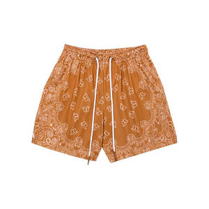 Pantalones cortos deportivos antiarrugas para hombre a la moda, pantalones cortos informales con logotipo personalizado, cintura elástica para correr, pantalones cortos laterales transpirables de secado rápido - Product Image 4