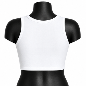 Custom <b>White</b> Women <b>Crop</b> <b>Tank</b> <b>Top</b> Sleeveless Yoga Gym Fitness Activewear OEM Wholesale Sportswear - Product Image 2