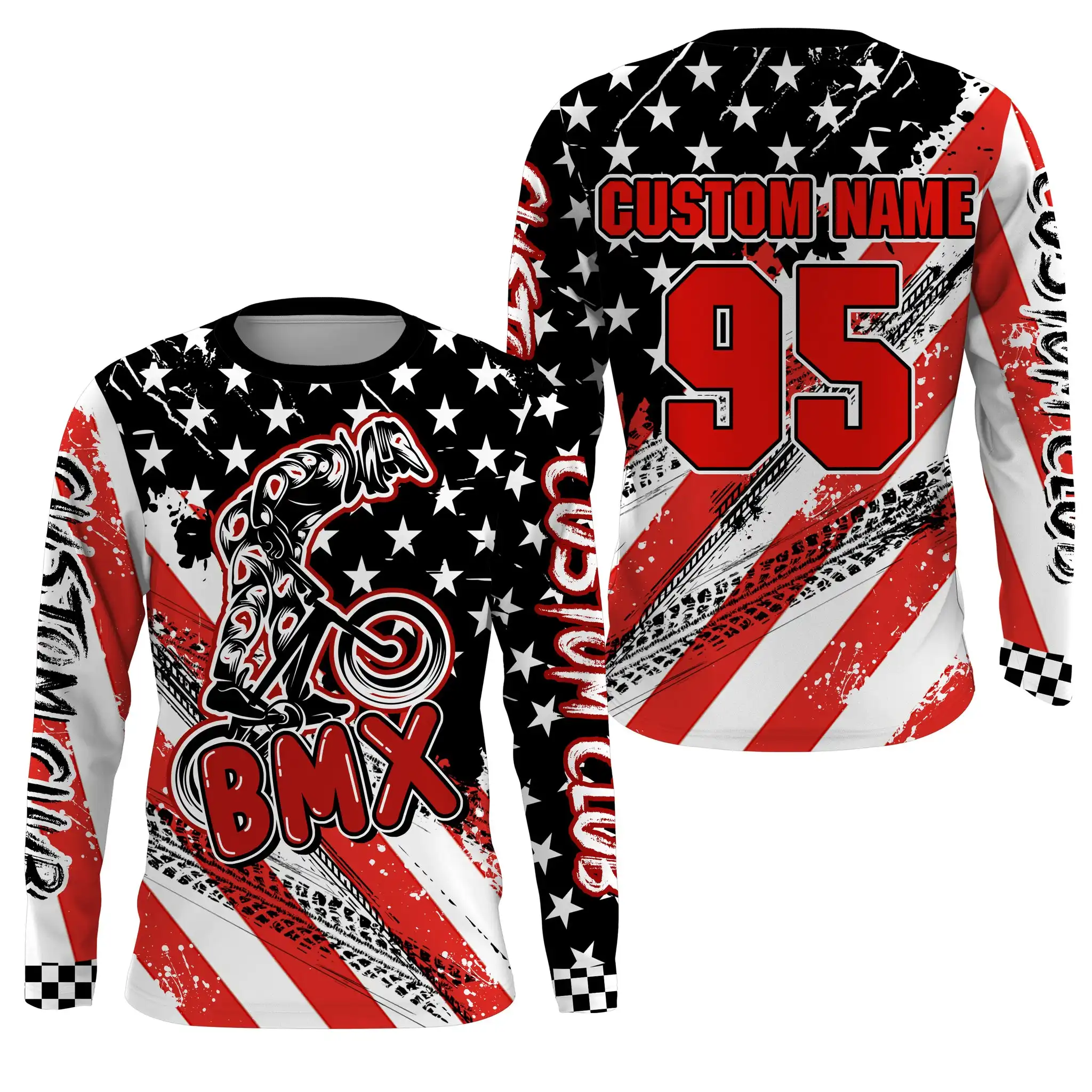 Kaus Sepeda Motocross pria, baju balap Bmx lengan panjang dengan logo desain kustom kualitas tinggi