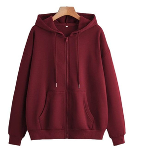 Sweats à capuche zippés élégants et confortables avec poche au design unique, logo personnalisé, épaules tombantes, surdimensionnés, pour hommes - Product Image 1