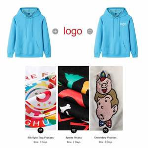 Sudaderas con capucha personalizadas de alta calidad para hombre al por mayor pulóver ropa de calle con logotipo bordado - Product Image 5