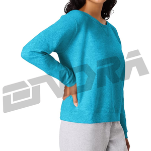 Sudadera clásica azul cielo para mujer, tacto de algodón suave, ajuste relajado, estilo urbano, uso diario para otoño e invierno, tendencia de superposición - Product Image 2