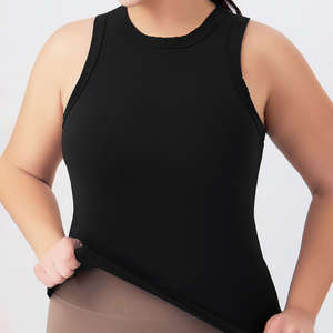 Camiseta Deportiva sin Mangas con Cuello Redondo para Mujer, Talla Grande, Ajustada, Compresión, Sexy, para Gimnasio - Product Image 1
