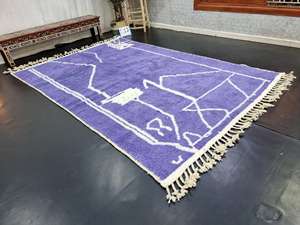 <b>Pastel</b> Blue Moroccan Beni Ourain <b>Rug</b> Amethyst Purple Abstract Handmade Afrikesh Living Room Carpet Unique Handmade Area <b>Rug</b> - Product Image 6