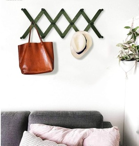 Expandable Wooden Coat <b>Rack</b> Hanger Accordion Wall Mounted Pine Wood Hooks Handmade Vintage Expanding for Hats Bags & Rooms - Product Image 4