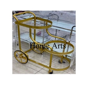Advantageous Design Gold Color <b>Trolley</b> Prime Quality Customized Size Metal <b>Trolley</b> <b>for</b> Hotel Kitchen Usage - Product Image 1