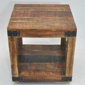 Modern Rustic Industrial Style Open Shelf Nightstand Easy Assembly <b>Wooden</b> <b>Cube</b> Accent Piece for Bedroom Living Room for Hospital - Product Image 3