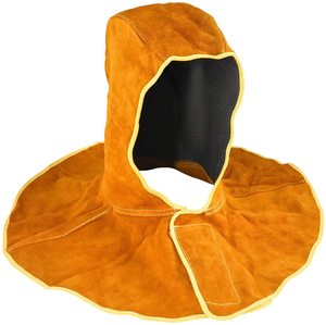 <b>Leather</b> Welding Hood with Anti-Cut Neck Shoulder <b>Protector</b> Fireproof and Heat Resistant Flame Retardant Welding Hoods - Product Image 1