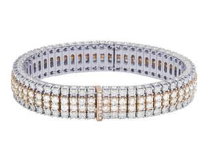 Bracelet à la mode en or deux tons 10 carats diamant cultivé en laboratoire conception double couche bijoux de luxe unisexe - Product Image 4