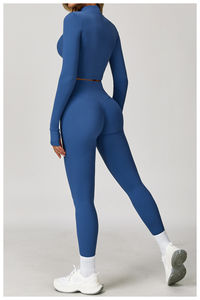 Nouveau design Ensembles de yoga à manches longues pour femmes Veste slim de haute qualité Tenue d'entraînement Leggings actifs Ensembles de fitness et de gymnastique 2 pièces - Product Image 3