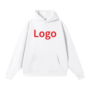 High Quality Custom Heavy GSM Fleece Cropped Pullover Hoodie No <b>String</b> Hooded Sweatshirts Embroidered Drop Shoulder Style - Product Image 1