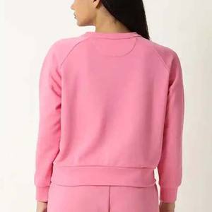 Sweat-shirt décontracté surdimensionné pour femme en coton 100% avec logo imprimé sur le devant, hiver 2026 - Vente en gros personnalisable - Product Image 3