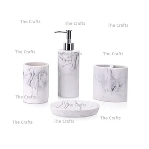 Ensemble de salle de bain couleur marbre blanc avec ensemble de salle de bain de qualité exclusive pour hôtel et accessoires de salle de bain à domicile - Product Image 4