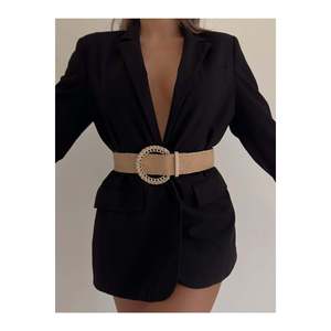 Woven Buckle Straw <b>Elastic</b> Women's <b>Belt</b>, Jacket <b>Belt</b>, Shirt <b>Belt</b>, Dress <b>Belt</b> - BEIGE - Product Image 4