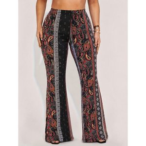 Pantalones de licra con estampado Dalgic de Kadin Yuksel, 38139 - Café - Product Image 1