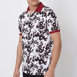 Chemise décontractée pour homme en coton tricoté respirant, couleur unie, avec poche, manches courtes, blanc, noir, rouge, vêtements de golf d'été - Product Image 1