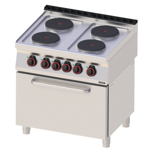 Cuisinière électrique 4 brûleurs avec four électrique statique GN 1/1 80 pour cuisinières - Product Image 1