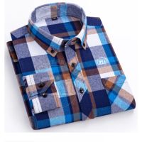 Nouveau design à carreaux % coton épais léger respirant automne hiver moto boutonné manches longues imperméable coupe-vent Plus