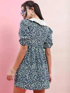 Main indienne bloc floral imprimé coton robe été porter robe décontractée boho robe femmes mode cadeau personnalisé en vente. - Product Image 4