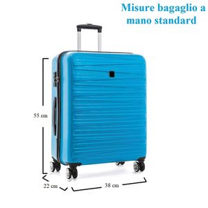 ABS Hard 38x22x55 cm carrello portabagagli a mano 4 ruote con maniglia telescopica per viaggi d'affari - Product Image 2