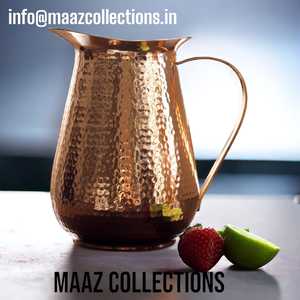 Pichet en cuivre personnalisé de 68 oz avec couvercle Bienfaits pour la santé Profitez de plus d'eau et d'une consommation inférieure en sucre Matériau métallique - Product Image 3