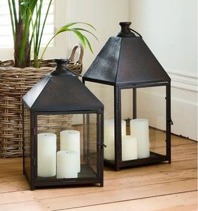 Lanterne à bougie en fer moderne pour les cuisines des fermes, les salons, les chambres et les espaces extérieurs du jardin et du patio - Product Image 3