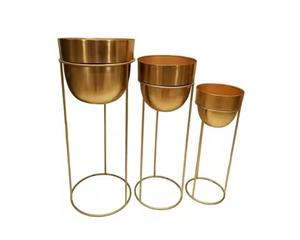 Jardinière au design personnalisé de grande taille dorée de haute qualité pour la décoration intérieure de la maison, du bureau et de l'hôtel Pot de plantes en métal - Product Image 5