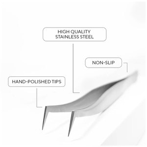 แหนบต่อขนตาสแตนเลสแบบมืออาชีพ ปลายโค้ง สำหรับต่อขนตาแบบวอลุ่ม แยกขนตา ใช้ในร้านเสริมสวย - Product Image 2