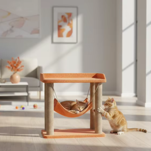ที่นอนแมวคุณภาพสูง Amistar Tangerine Dream พร้อมที่ลับเล็บแบบเปลญวนสำหรับแมวทุกขนาด - Product Image 1