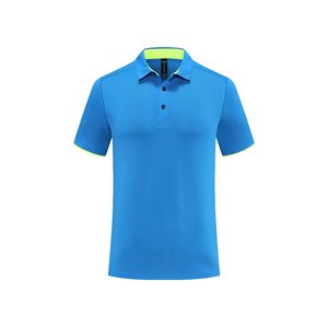 เสื้อโปโลแขนสั้นสำหรับผู้ชาย OEM เสื้อยืดผ้าฝ้าย100% แบบย่นทำจากโพลีเอสเตอร์/ ผ้าฝ้ายออกแบบโลโก้ได้ตามต้องการ - Product Image 5