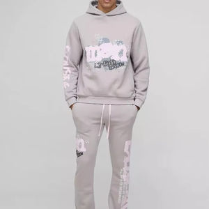 ชุดวอร์มมีฮู้ดสำหรับผู้ชายลายกราฟิกมีฮู้ดสำหรับสวมใส่สบายและระบายอากาศได้ดีแบบสั่งตัด - Product Image 1