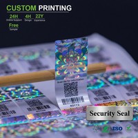 Étiquette holographique de sécurité personnalisée anti-effraction, rouleau de qualité supérieure, laser 3D, hologramme arc-en-ciel visible, anti-contrefaçon, MOQ 1000 pièces