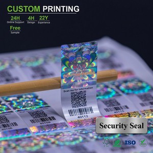 Étiquette holographique de sécurité personnalisée anti-effraction, rouleau de qualité supérieure, laser 3D, hologramme arc-en-ciel visible, anti-contrefaçon, MOQ 1000 pièces - Product Image 1