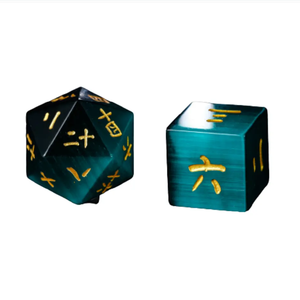 ลูกเต๋าหินตาเสือสีน้ำเงิน หินธรรมชาติ แกะสลักลาย ชุดลูกเต๋าคาแนจแบบกำหนดเอง ลูกเต๋าหินคริสตัลไวกิ้ง หินอัญมณีธรรมชาติ - Product Image 6