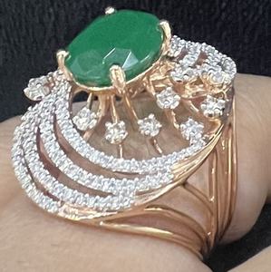 Bague d'anniversaire de luxe en or 14K 18K pour femme, diamant naturel taille brillant rond, certifié par un tiers, VDS VDSR234 - Product Image 2