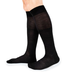 Chaussettes longues en laine et soie pour homme, bleues, de haute qualité, thermiques, à compression, pour le quotidien, design professionnel, légères, pour l'hiver, fabriquées en Italie - Product Image 6