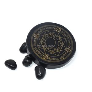 Posavasos de Ágata Negra Natural Grabada con Diseño de Feng Shui del Amor para Decoración del Hogar, Venta al Por Mayor - Product Image 2
