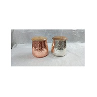 100% cobre puro de alta calidad Latón chapado en aluminio Mini enfriador de agua tazas cucharas para Ayurveda beneficios para la salud Cocina
