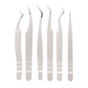 Professional Stainless Steel Eyelash Tweezers Anti-Magnetic Reusable Smooth Tip Precision Grooming <b>Tool</b> for Salon Use - Product Image 6