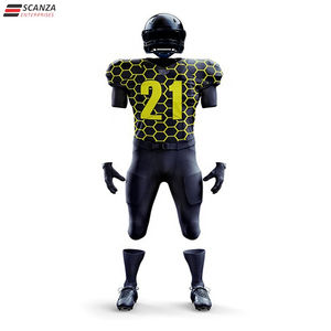 Maillots et pantalons de football américain unisexes OEM personnalisés, respirants, grandes tailles, anti-choc, uniformes pour adultes, manches courtes, brodés - Product Image 3