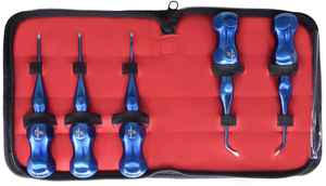 Conjunto de elevador Dental de Venta caliente, elevadores de raíz Dental dentada y de luxación de acero inoxidable de Color azul para extracción de dientes - Product Image 3