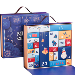 Caja de Calendario de Adviento Personalizada al por Mayor con 24 Compartimentos, Caja Plegable Vacía para Cuenta Regresiva de Navidad, Embalaje de Caja Sorpresa - Product Image 1