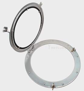 30 Inch Wall Mounted Nautical Porthole Mirror Aluminum Matt Silver Finish Bedroom Bathroom Wall <b>Decor</b> Marine Supplies - Product Image 3