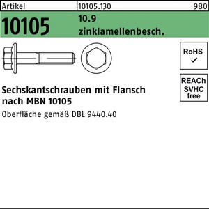 Hex <b>Flange</b> Screw M16x1.5x55 10.9 FlZnnc-L-50 Pieces Pack of <b>Bolts</b> - Product Image 1