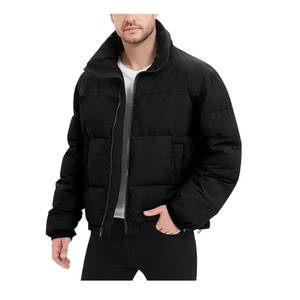 Veste coupe-vent d'hiver sur mesure pour homme, grande taille, imperméable, rembourrage en coton, pour la chasse en plein air, le travail, en toile, col montant - Product Image 2